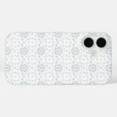 ヴィクトリアンブルー・トワル・リピート・モノグラム名 Case-Mate iPhoneケース (裏面 (横))