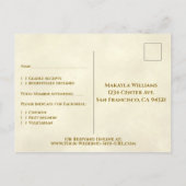 ヴィクトリアンローズのエレガントな秋の結婚式RSVP ポストカード (裏面)