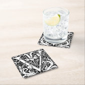 ヴィクトリアン様式のアルファベット「V」中世モノグラム アールヌーボー スクエアペーパーコースター (インサイチュ)