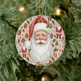 ヴィクトリアン水彩サンタ クリスマスコレクション セラミックオーナメント