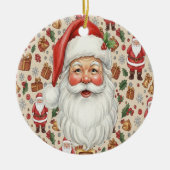 ヴィクトリアン水彩サンタ クリスマスコレクション セラミックオーナメント (正面)