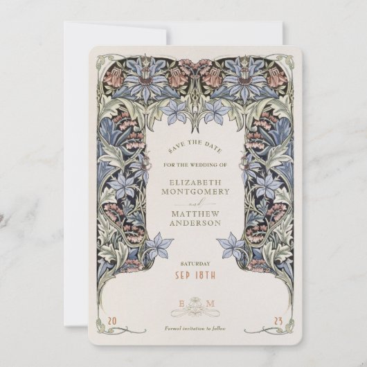 ヴィクトリアン・エレガンス ウェディング 保存日カード 招待状 (正面)