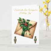 ヴィクトリアン・クリスマス・スプレンダーの折りたたみ式グリーティングカード カード (黄色い花)