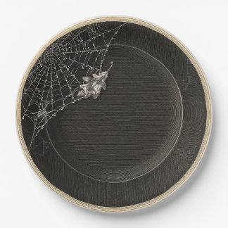 ヴィクトリアン・ゴシック・ハロウィン・スパイダーウェブ・プレート ペーパープレート