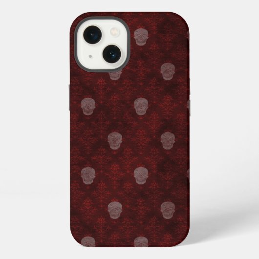 ヴィクトリアン・スカル 赤 iPhoneケース (裏面)