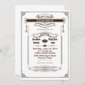 ヴィクトリアン スチームパンク 結婚式 招待状 (正面/裏面)