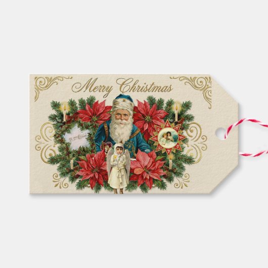 ヴィクトリアン ビンテージ クリスマス ギフトタグ (正面(横))
