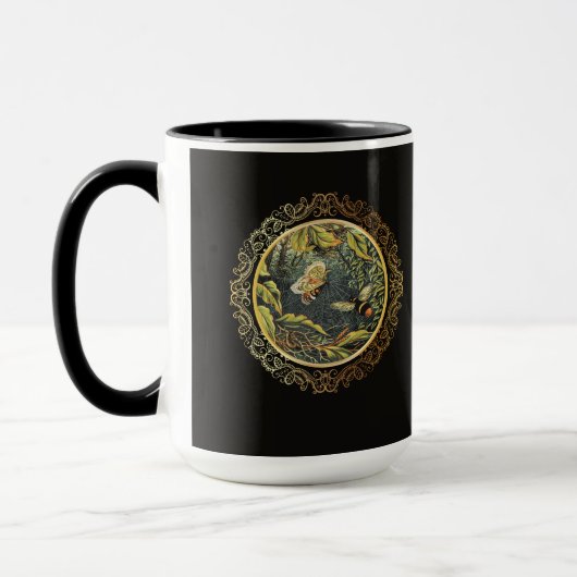 ヴィクトリアン・ビー&スパイダーウェブの蝶々 マグカップ (左)