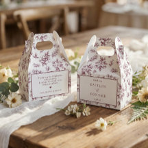 ヴィクトリアン+フランス+花柄+ワインレッドの結婚式