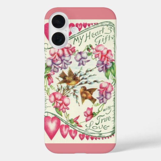 ヴィクトリアン・ラブバーズ ビンテージ バレンタインデー Case-Mate iPhoneケース (裏面)