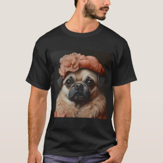 ヴィクトリアン・レディ・パグ - プリティ・リトル・レディ・パグ - スタイリッシュ Tシャツ