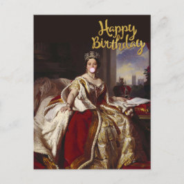 ヴィクトリア女王がピンクのガムを吹く ポストカード