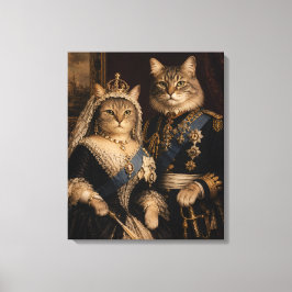 ヴィクトリア女王とアルバート公の猫肖像画 キャンバスプリント