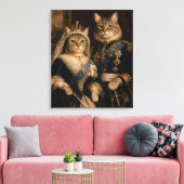ヴィクトリア女王とアルバート公の猫肖像画 キャンバスプリント (インサイチュ (リビング))