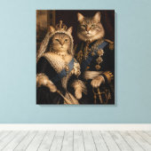 ヴィクトリア女王とアルバート公の猫肖像画 キャンバスプリント (インサイチュ (ウッドフロア))