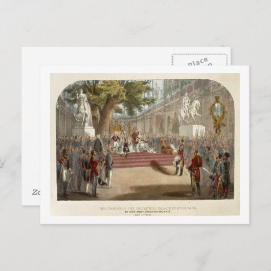 ヴィクトリア女王による産業博覧会の開会式 ポストカード (正面/裏面)