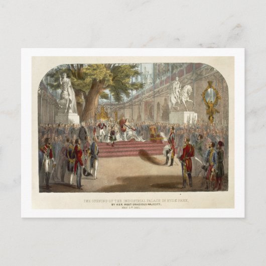 ヴィクトリア女王による産業博覧会の開会式 ポストカード (正面)