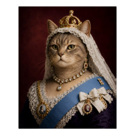 ヴィクトリア女王の猫の肖像 - ヴィクトリア朝のロイヤルキャット ポスター