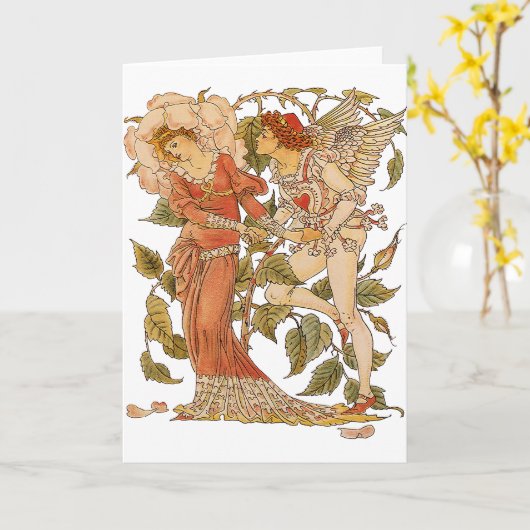 ヴィクトリア時代のアート、ウォルター・クレインの「ローズ」 カード (黄色い花)