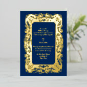 ヴィクトリア時代のクラシックウェディング 箔招待状 (立ち正面)