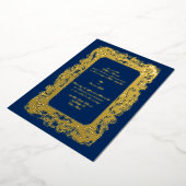 ヴィクトリア時代のクラシックウェディング 箔招待状 (回転した状態)