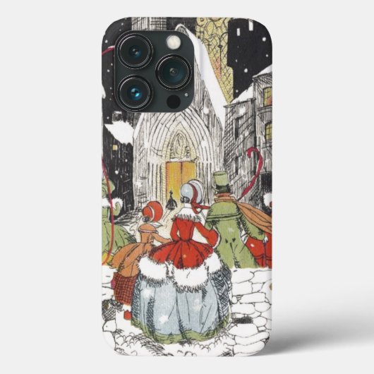 ヴィクトリア時代のクリスマスの教会へ行く人々 Case-Mate iPhoneケース (裏面)