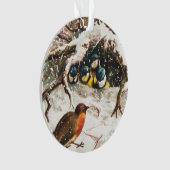ヴィクトリア時代のクリスマスカード、鳥 オーナメント (正面)