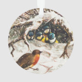 ヴィクトリア時代のクリスマスカード、鳥 オーナメント (裏面)