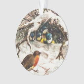 ヴィクトリア時代のクリスマスカード、鳥 オーナメント (正面)