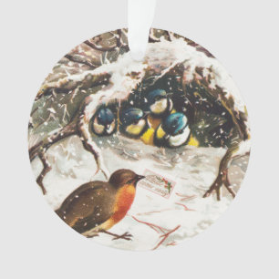 ヴィクトリア時代のクリスマスカード、鳥 オーナメント