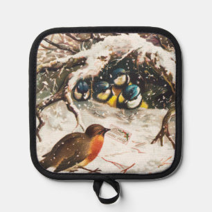 ヴィクトリア時代のクリスマスカード 鳥 鍋敷き