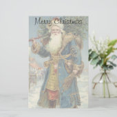 ヴィクトリア時代のサンタクロースとクリスマスツリー 便箋 (スタンド正面)