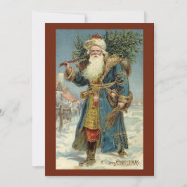 ヴィクトリア時代のサンタクロースとクリスマスツリー 招待状