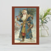 ヴィクトリア時代のサンタクロースとクリスマスツリー 招待状 (スタンド正面)