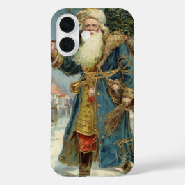 ヴィクトリア時代のサンタクロースとクリスマスツリー iPhone 16ケース