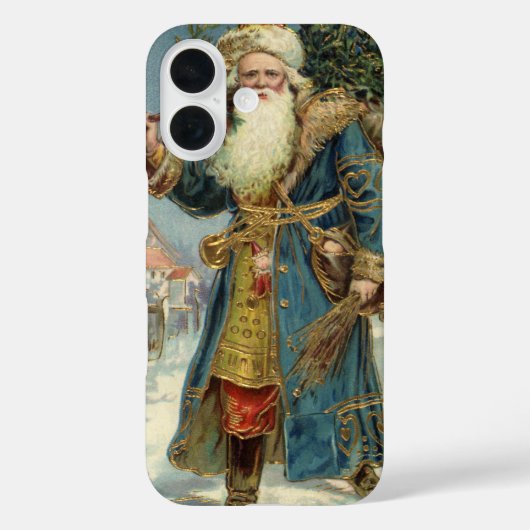 ヴィクトリア時代のサンタクロースとクリスマスツリー Case-Mate iPhoneケース (裏面)