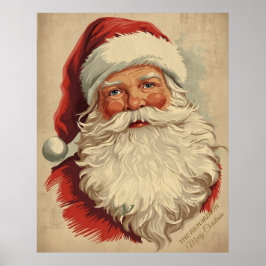 ヴィクトリア時代のサンタクロースのレトロなクリスマスアート ポスター