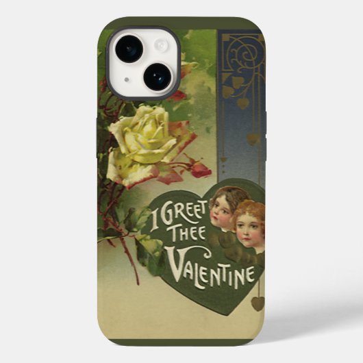 ヴィクトリア時代のバレンタインデー、少女とバラ Case-Mate iPhoneケース (裏面)