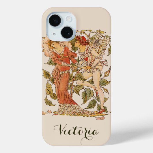 ヴィクトリア時代のヴィンテージアート、ウォルター・クレインによる「ローズ」 Case-Mate iPhoneケース (裏面)