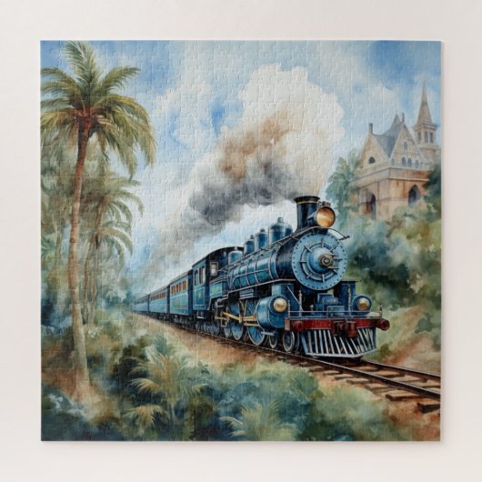 ヴィクトリア時代の列車のある風景 ジグソーパズル (縦)