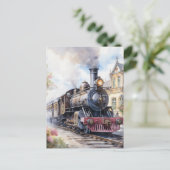 ヴィクトリア時代の列車のある風景 ポストカード (スタンド正面)