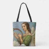 ヴィクトリア時代の天使とハープのクリスマス トートバッグ (裏面)