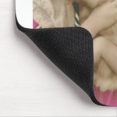 ヴィクトリア時代の女性と犬の古写真 マウスパッド (コーナー)