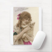ヴィクトリア時代の女性と犬の古写真 マウスパッド (マウス)