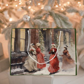 ヴィクトリア時代の女性 水彩画のクリスマス ギフトバッグ
