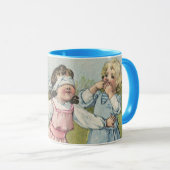 ヴィクトリア時代の子供たちがブラインドマンブラフを演じる マグカップ (正面右)