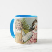 ヴィクトリア時代の子供たちがブラインドマンブラフを演じる マグカップ (正面左)