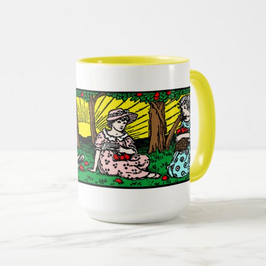 ヴィクトリア時代の少女たちによるリンゴの収穫 マグカップ (正面右)