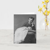 ヴィクトリア時代の死の写真 カード (黄色い花)