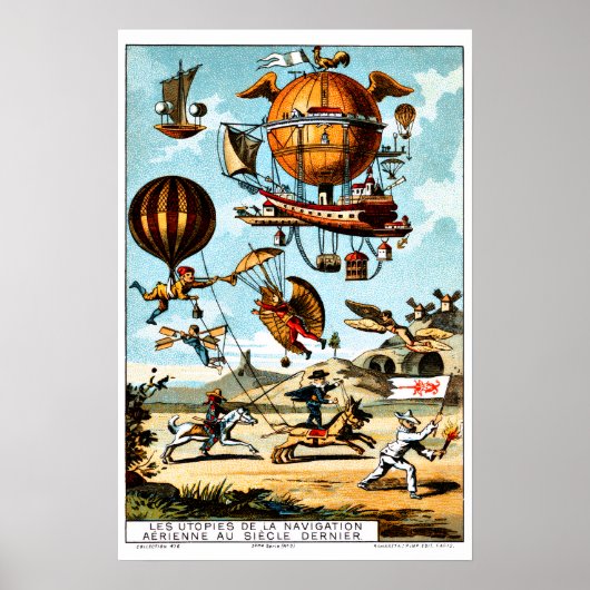 ヴィクトリア時代の航空 スチームパンク ビンテージ ポスター (正面)